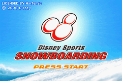 Disney Sports - Snowboarding Title Screen